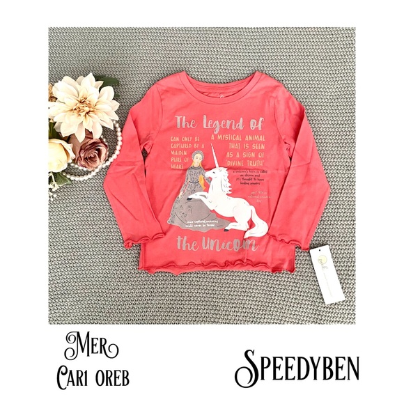 Peek Other - Peek Legend of the Unicorn Graphic Long Sleeve 2T Tee NWT